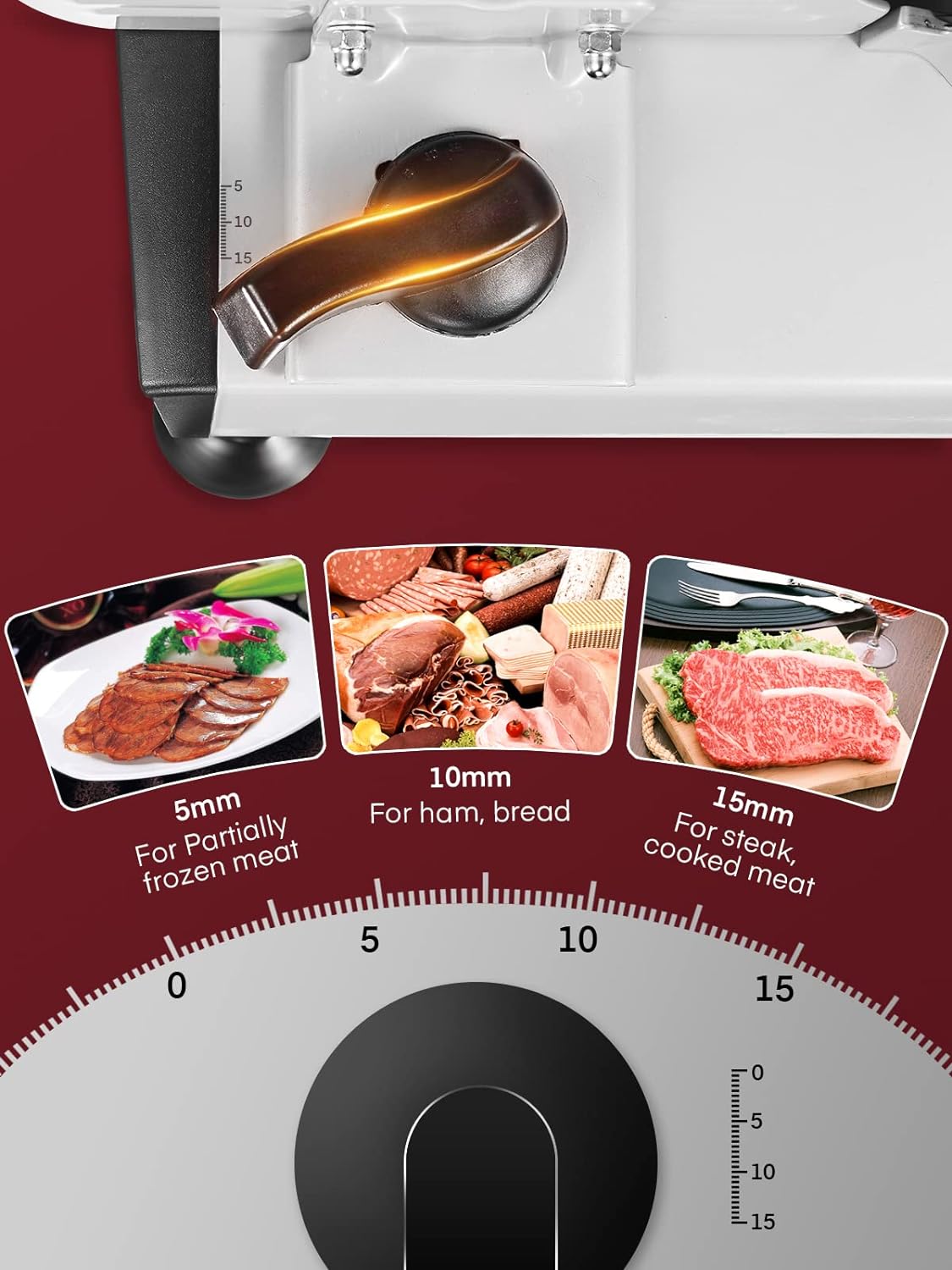 Meat Slicer 200 Watt for Home Use, Electric Food Slicer with “Two” Upgrade 7.5" Sharp Stainless Steel Blade(Serrated + Smooth) & 0-15mm Precise Thickness Cut Deli Food, Meat, Bread, Fruit, Vegetable
