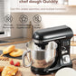 5.5QT Stand Mixer Electric with Double Dough Hook, Wire Whip & Beater, 6+ P Speed Tilt-Head Food Mixer, Pouring Shield for Home Cooking, Dishwasher Safe Stainless Steel Bowl with Handle, Black