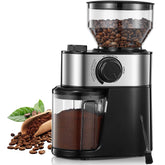 Electric Burr Coffee Grinder FOHERE, 200W Upgrade, 18 Precise Grind Settings, 2-14 Cup Adjustable, Black