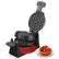 Waffeleisen, belgisches Waffeleisen, 180° drehbar, doppelt, 8 Scheiben, rotierende & antihaftbeschichtete Platten, abnehmbare Tropfschale, Cool-Touch-Griff, Rot, 1400W