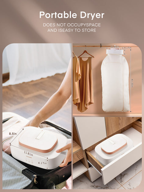 Portable Clothes Dryer, 600W Mini Foldable Laundry Dryers with Timer, Suitable for Underwear, Baby Clothes, RV, Apartment, Travel