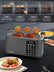 4 Slice Smart Toaster, LCD and Touchscreen, 6 Bread Types & Shade Settings, Retractable Warming Rack, Cancel/Defrost/Reheat Functions, 1400W