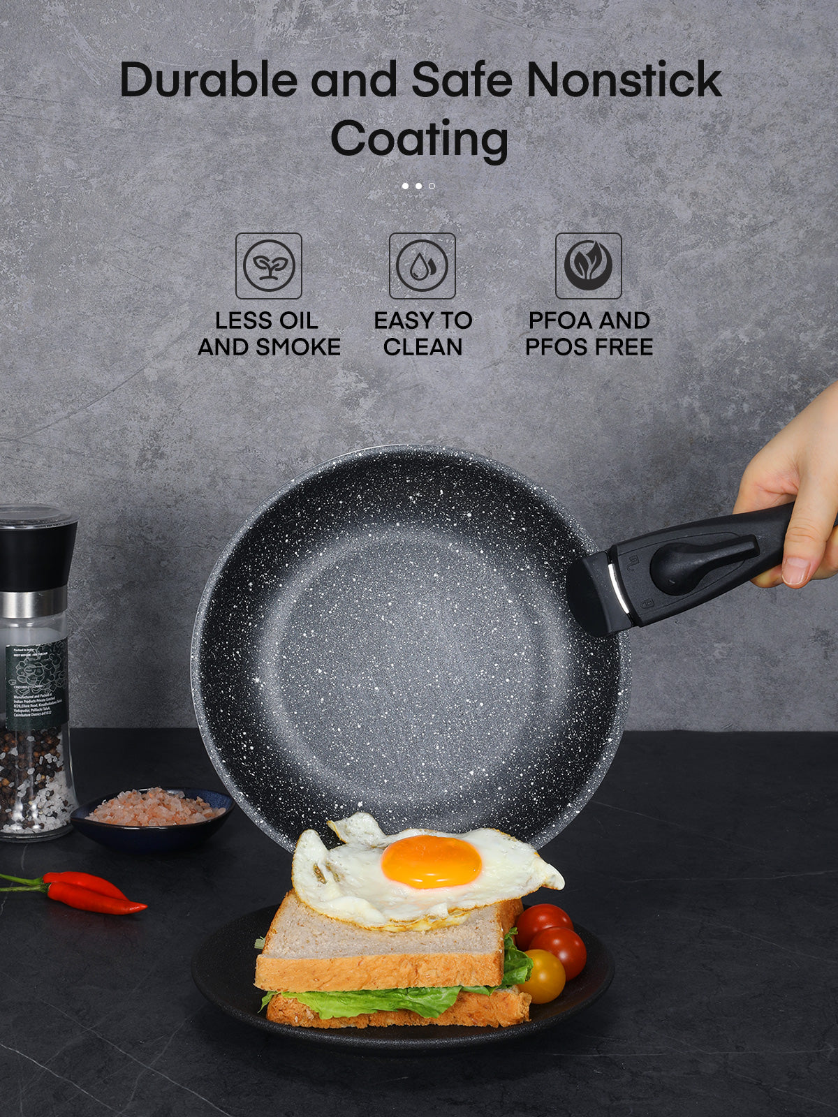Fohere Pans and Pots Set 8 Pieces with Removable Handle