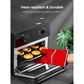 Oven Mitts, Heat Resistant Kitchen Oven Gloves 572°F, Non-Slip Silicone Surface, Extra Long Flexible Thick Mitts for Kitchen , Cooking , Baking , BBQ , Red
