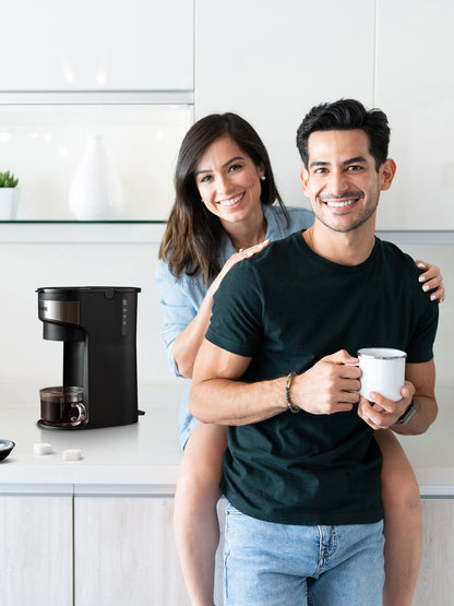 FOHERE Kaffeemaschine, Einzelportion, Eiskaffee und heißer Kaffeezubereiter für K-Pods & gemahlenen Kaffee