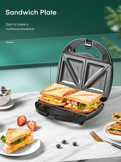 Fohere 3-in-1 Sandwichmaker, Waffeleisen, Sandwichgrill