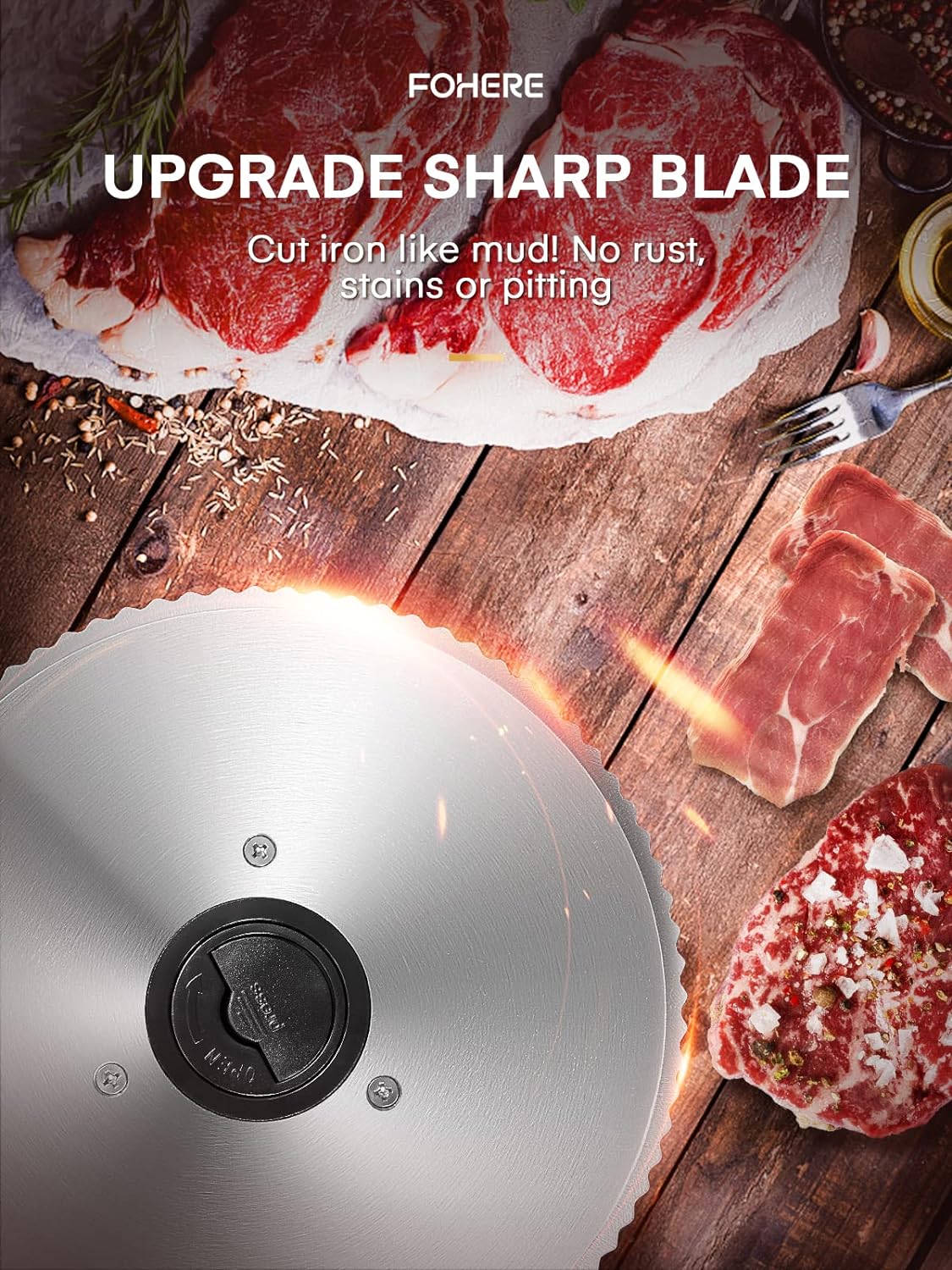 Meat Slicer 200 Watt for Home Use, Electric Food Slicer with “Two” Upgrade 7.5" Sharp Stainless Steel Blade(Serrated + Smooth) & 0-15mm Precise Thickness Cut Deli Food, Meat, Bread, Fruit, Vegetable