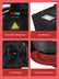 Waffle Maker, Belgian Waffle Maker Iron 180° Flip Double Waffle, 8 Slices, Rotating & Nonstick Plates, Removable Drip Tray, Cool Touch Handle, Red, 1400W
