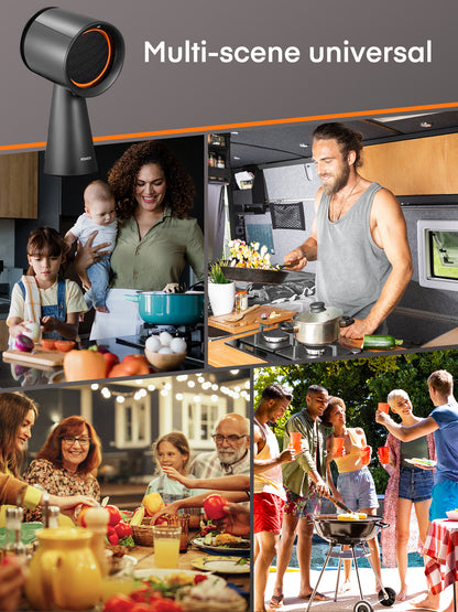 Tragbare Dunstabzugshaube, 3 Stufen mit Doppelfilter, für Wohnmobile, Hot Pot Kochen, Grillluftreiniger