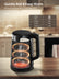 Electric Kettle with Temperature Control, 5 Presets Colors LED Lights, 1500W Fast Boiling, 1.7LGlass Tea Kettle & Hot Water Boiler, Keep Warm, 100% BPA Free, Stainless Steel Bottom, Black