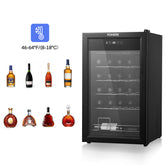 28 Bottles Wine Fridge, 2.4 Cu.ft Wine Cooler Refrigerator with 41-64℉ Digital Temper Control, Black