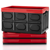FOHERE 48L Collapsible Storage Bins with Lids 3 Packs, Stackable Storage Bins with Handles for Organizing, Camping and Tools, Heavy Duty Capacity