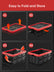 FOHERE 48L Collapsible Storage Bins with Lids 3 Packs, Stackable Storage Bins with Handles for Organizing, Camping and Tools, Heavy Duty Capacity