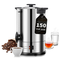 Coffee Maker 150 Cups Commercial, Coffee Urn 15 L/3.96 Gal Electric Hot Beverage Dispenser with Dripless Faucet, 1500W Power Quick Brew, Stays Hot for Coffee & Beverage, Catering, Party
