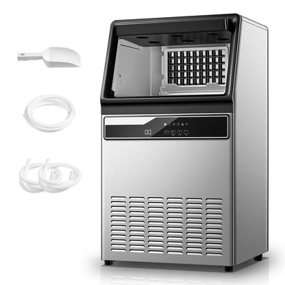 Kommerzieller Eiswürfelbereiter 45 kg, 10 Min. Ausgabe, Selbstreinigung, Fingerabdruckfreier Edelstahl
