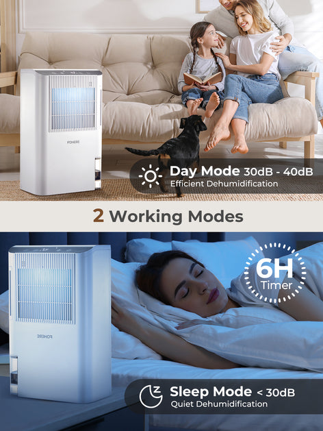 Dehumidifier for Home 2000 Sq.Ft, 85OZ Dehumidifiers for Basement Bedroom Bathroom with Drain Hose, Auto Shut Off, Humidity Display & 7 Color Light