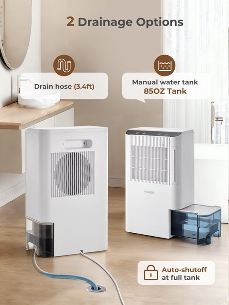 Dehumidifier for Home 2000 Sq.Ft, 85OZ Dehumidifiers for Basement Bedroom Bathroom with Drain Hose, Auto Shut Off, Humidity Display & 7 Color Light