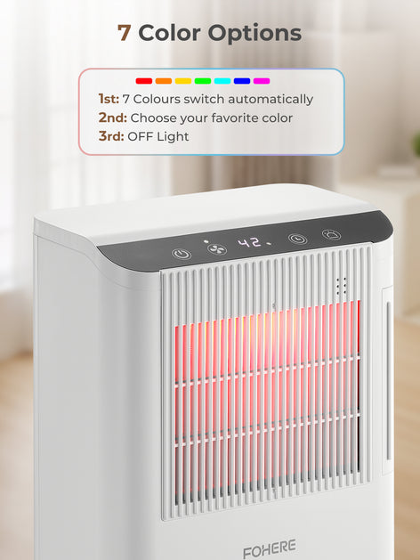 Dehumidifier for Home 2000 Sq.Ft, 85OZ Dehumidifiers for Basement Bedroom Bathroom with Drain Hose, Auto Shut Off, Humidity Display & 7 Color Light