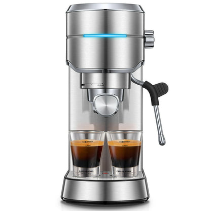 Fohere Espressomaschine, 20 Bar Edelstahl Espressomaschine und Cappuccino-Zubereiter mit Milchaufschäumer und Dampfdüse