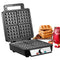 Belgian Waffle Maker 4 Slices with Temperature Control, 1200W, Stainless Steel, Black / Silver
