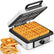 1200W Waffeleisen, 4-Scheiben-Waffeleisen, antihaftbeschichtet, Bräunungsgradregelung, Weiß