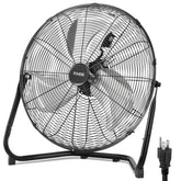 FOHERE 20" High Velocity Industrial Fan, 30 ft/s Powerful Floor Fan with 360° Tilt, 3-Speed Heavy Duty Metal Shop Fan for Garage, Workshop, Gym, Patio & Commercial Use, ETL Safety Certified