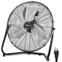 FOHERE 20" High Velocity Industrial Fan, 30 ft/s Powerful Floor Fan with 360° Tilt, 3-Speed Heavy Duty Metal Shop Fan for Garage, Workshop, Gym, Patio & Commercial Use, ETL Safety Certified