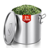 21 LT Stainless Steel Airtight Canister for Kitchen, Rice Food Storage Containers,10-25Lbs Metal Bucket Food Storage Container for Rice, Flour, Grain, Coffee