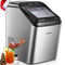 FOHERE Nugget Ice Maker Countertop, 30Lbs Pebble Pellet Ice per Day, Self-Clean, Stainless Steel, Black