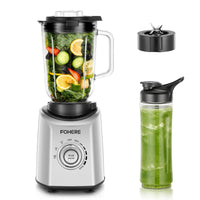 FOHERE Blender for Kitchen, 50 Oz Glass Professional Blenders for Smoothies and Shakes With 1 Tritan Jug, 5 Speeds, 3 Preset Programs, Peak 1300W