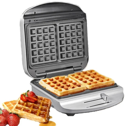 Waffeleisen mit Temperaturregelung, Waffeln in 4 Minuten, PFOA-freie Antihaftbeschichtung, Verbrühschutzgehäuse, Kontrollleuchten, 1000W, Neu