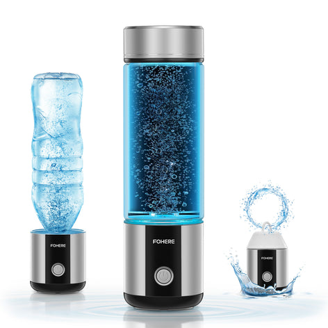Hydrogen Water Bottle Generator, Up to 6000 PPB Glass Portable Hydrogen Water Machine with SPE/PEM Technology, Portable Hydration System 6-Hour Retention BPA Free Washable Drinkware