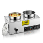 FOHERE 15QT Commercial Soup Warmer, Electric Food Warmer with Digital Temperature Control (86-185°F), Anti-Dry Burn and Reset Button, 1200W Stainless Steel Bain Marie Pot for Restaurant, Buffet
