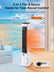 FOHERE Oscillating Tower Fan and Space Heater in One for Indoor Use, All Season High-Velocity Fan and Heater Combo Safety with Overheat Protection, Timer, Installation Free, 1500W, 37.9 Inches, White