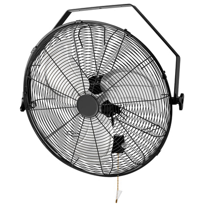 20 Inch Wall Mount Fan, 3-Speed, 360° Tilting Head, Maximum Airflow 4700 CFM, Suitable for Industrial, Commercial, and Residential Use, Black, FOHERE