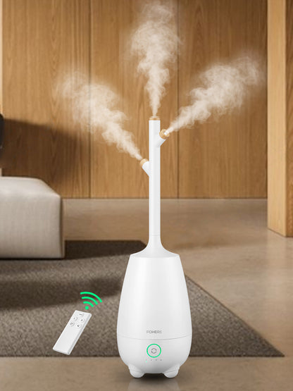 Luftbefeuchter für Schlafzimmer, große Räume, Zuhause, 5L leiser Kaltnebel-Luftbefeuchter zum Befüllen von oben mit ätherischem Öldiffusor, Fernbedienung, intelligentem Hygrometer, Schlafmodus, für Baby, Pflanzen, Büro, Kinderzimmer