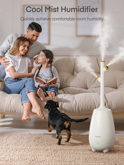 Luftbefeuchter für Schlafzimmer, große Räume, Zuhause, 5L leiser Kaltnebel-Luftbefeuchter zum Befüllen von oben mit ätherischem Öldiffusor, Fernbedienung, intelligentem Hygrometer, Schlafmodus, für Baby, Pflanzen, Büro, Kinderzimmer
