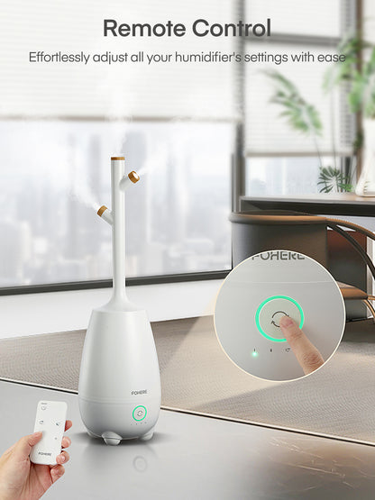Luftbefeuchter für Schlafzimmer, große Räume, Zuhause, 5L leiser Kaltnebel-Luftbefeuchter zum Befüllen von oben mit ätherischem Öldiffusor, Fernbedienung, intelligentem Hygrometer, Schlafmodus, für Baby, Pflanzen, Büro, Kinderzimmer