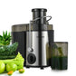 Juicer Machines, FOHERE Centrifugal Juicer with Wide Mouth 3” Feed Chute 600W, for Vegetable and Fruit with 3-Speed Setting, BPA Free, Easy to Clean, Juice Recipe Included