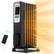 FOHERE Oil Filled Radiator Heater for Indoor Use Large Room, Safe with Thermostat, 1500W Quiet Energy Efficient Space Heater with Remote, 4 Modes, 24H Timer, Overheat Protection, Black