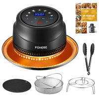 FOHERE Heißluftfrittierdeckel 7-in-1 für Instant Pot 6&8 Qt, Crisp Lid Touchscreen, verwandelt Ihren Schnellkochtopf in Sekundenschnelle in eine Heißluftfritteuse, Zubehör und Rezeptbuch inklusive