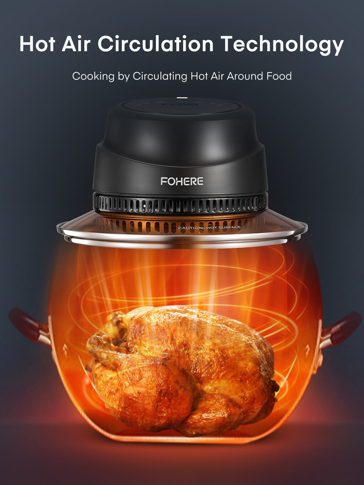 FOHERE Air Fryer Lid 7-in-1 for Instant Pot 6&8 Qt, Crisp Lid