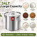 FOHERE 34 LT Stainless Steel Airtight Canister for Kitchen, Rice Food Storage Containers, 34‑50Lbs Metal Bucket Food Storage Container for Rice, Flour, Grain, Coffee