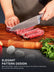 Knife Block Set, FOHERE Knife Set with Advanced Self Sharpening Technology, 7 Pieces Waved Texture Kitchen Knife Set, Stainless Steel Knife Set with Block, Sharp Knives with Non-slip Ergonomic Handle