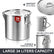FOHERE 34 LT Stainless Steel Airtight Canister for Kitchen, Rice Food Storage Containers, 34‑50Lbs Metal Bucket Food Storage Container for Rice, Flour, Grain, Coffee