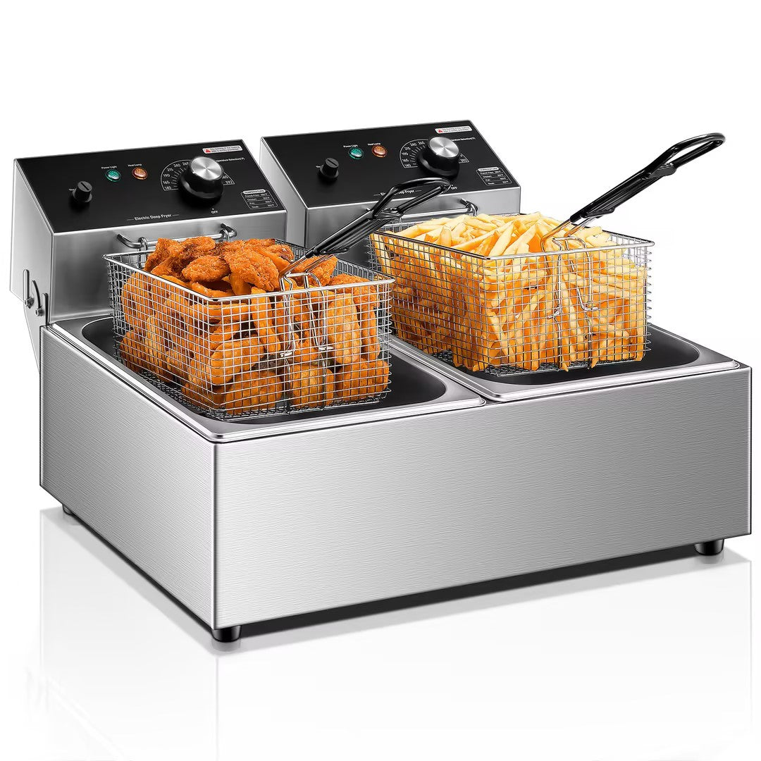 12L 3400W elektrische Fritteuse, Edelstahl