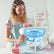 Zuckerwattemaschine, Zuckerwattenbereiter für Kinder mit Zuckerlöffel und 10 Zuckerwattestäbchen, Weihnachtsblau, FOHERE