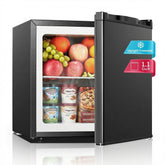 FOHERE 1.1 Cu.Ft Mini Freezer Countertop, Compact Upright Freezer with Reversible Door, Removable Shelves, Small freezer for Home/Dorms/Apartment/Office, Black