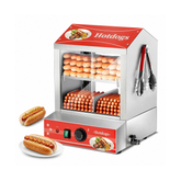 Hot Dog Steamer 28.5qt, 2-tier Hot Dog Machine With Bun Warmer, 175 Hot Dogs & 40 Buns Capacity