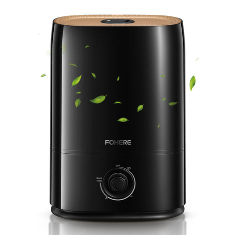 Cool Mist Humidifier for Large Room, 5L Ultrasonic Bedroom Humidifiers with Essential Tray, Smart Sleep Mode, Lasts up to 50H Humidifier for Living and Baby Room, Black